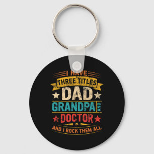 Doctor Grandpa For Men Funny Doctor Dad Fathers Da Key Ring