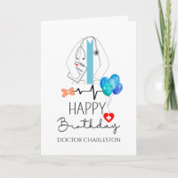 Doctor Happy Birthday White Coat Personalised