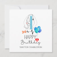 Doctor Happy Birthday White Coat Personalised Flat