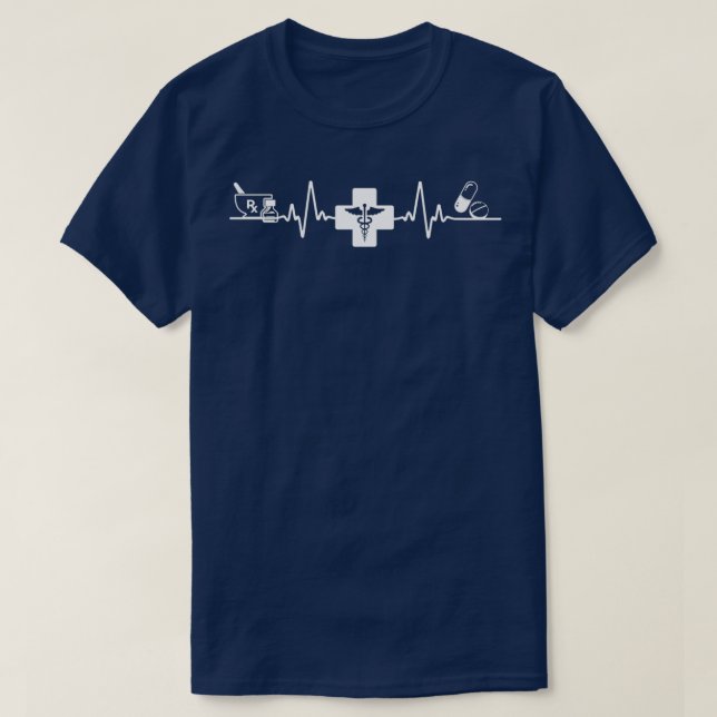 Doctor Heartbeat Pharmacist Funny Gift Idea 3 T-Shirt (Design Front)