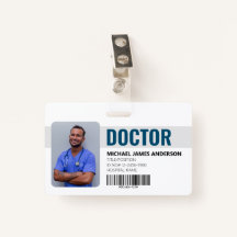 Doctor Hospital Blue ID Badge