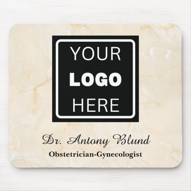 Doctor Hospital Clinic Logo Marfil Marble Mouse Pa Mouse Mat (Front)