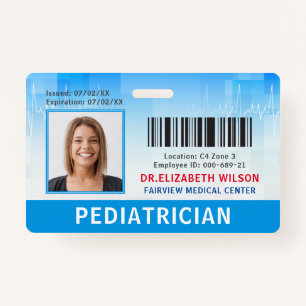 Doctor Hospital Medical Employee Photo ID ID Badge