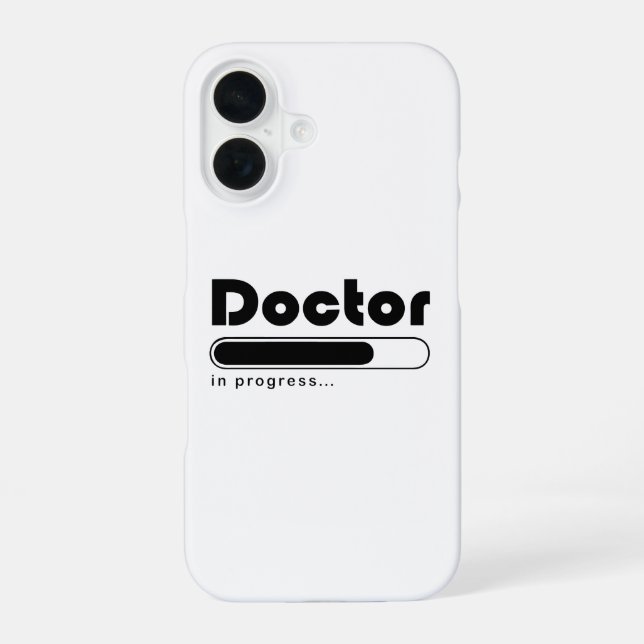 Doctor In Progress Funny Med School Loading Bar iPhone 16 Case (Back)