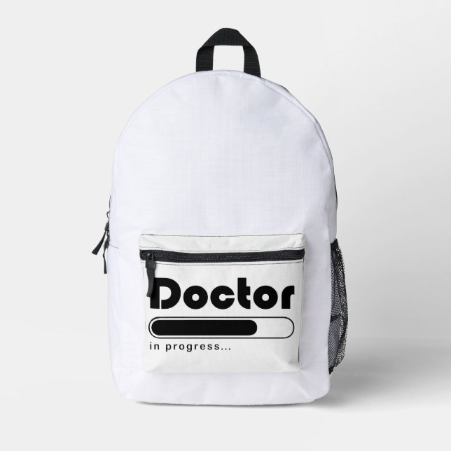 Doctor In Progress Funny Med School Loading Bar Printed Backpack (Front)
