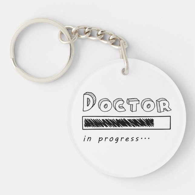 Doctor In Progress Funny Med Student Loading Bar Key Ring (Front)