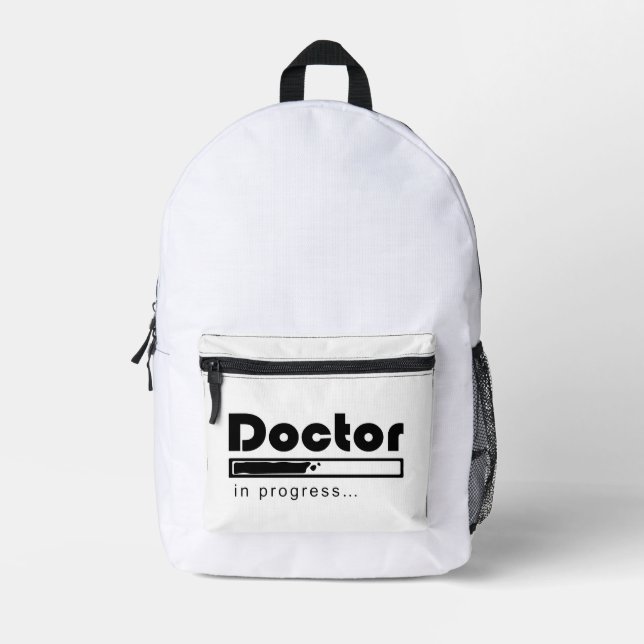Doctor in Progress Loading Bar Funny Med Student Printed Backpack (Front)