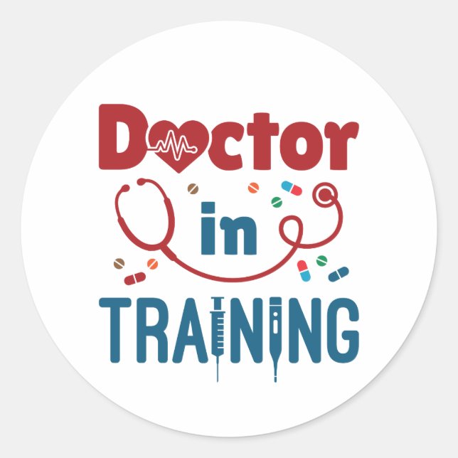 Doctor In Training Future Doctor Classic Round Sticker (Front)