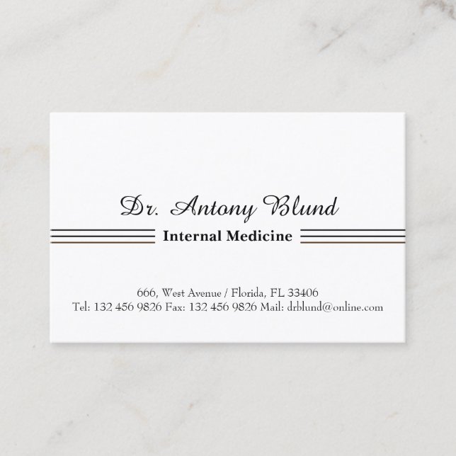 Doctor Internal Medicine Business Card (Front)