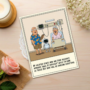 Doctor Introduces Cheerful AI Robot Get Well Postcard