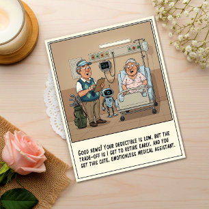 Doctor Introduces Robot Assistant Get Well Postcard