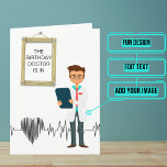 Doctor Is In Birthday Card<br><div class="desc">This lovely card is specifically for the physician / doctor friend or family member in your life. There is a fun cartoon doctor on the front. Inside we've written just the right message to speak to the moment; but you can customise it with your own words. Look for other variations...</div>