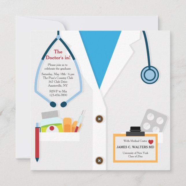 Doctor Is In Graduation Invitation (Front)