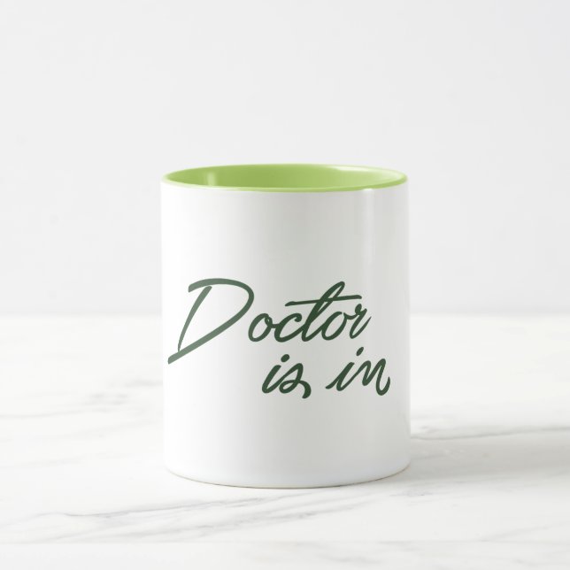 doctor is in medical pun funny mug (Center)