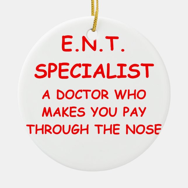 doctor joke ceramic tree decoration (Front)