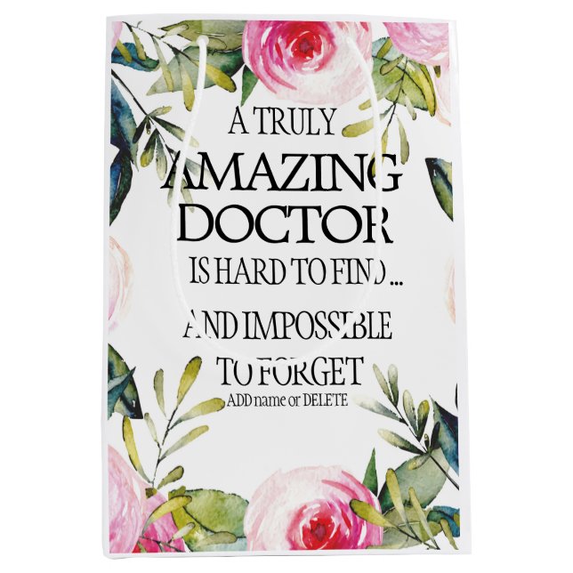 Doctor Leaving Gift Thank you Goodbye Appreciation Medium Gift Bag (Front)