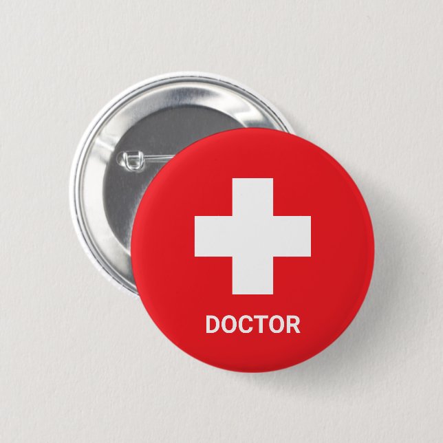 Doctor MEDIC & First Aid, Cross, Ambulance,  6 Cm Round Badge (Front & Back)