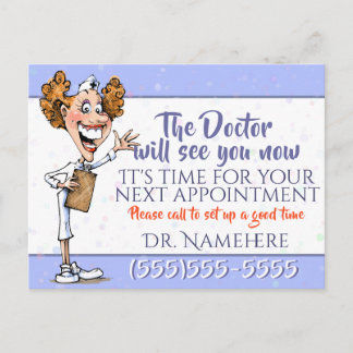 Doctor Medical Appointment Reminder Customisable Postcard