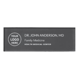 Doctor Medical Healthcare Clinic Logo Grey Name Tag