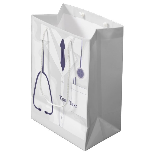 Doctor Medical Lab Coat Custom Medium Gift Bag (Front Angled)