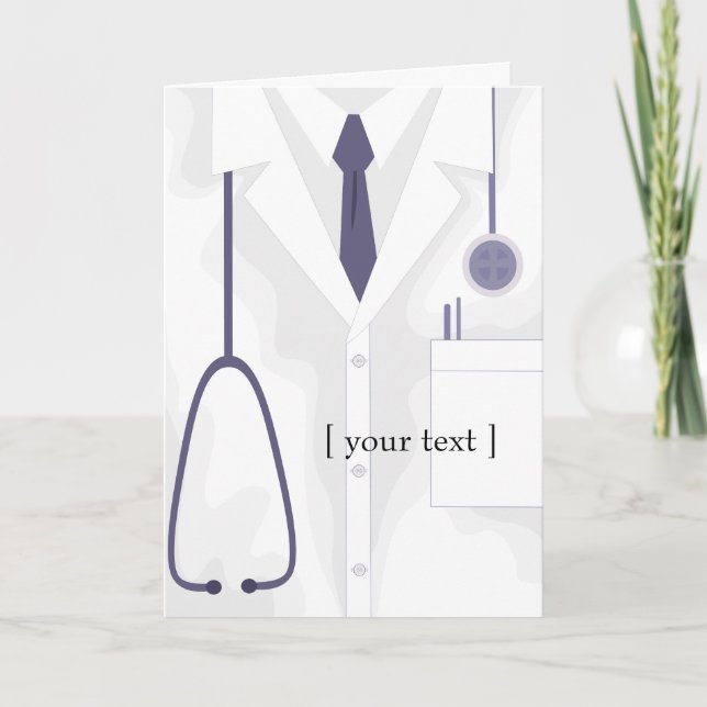 Doctor Medical Lab Coat Greeting Card (Front)