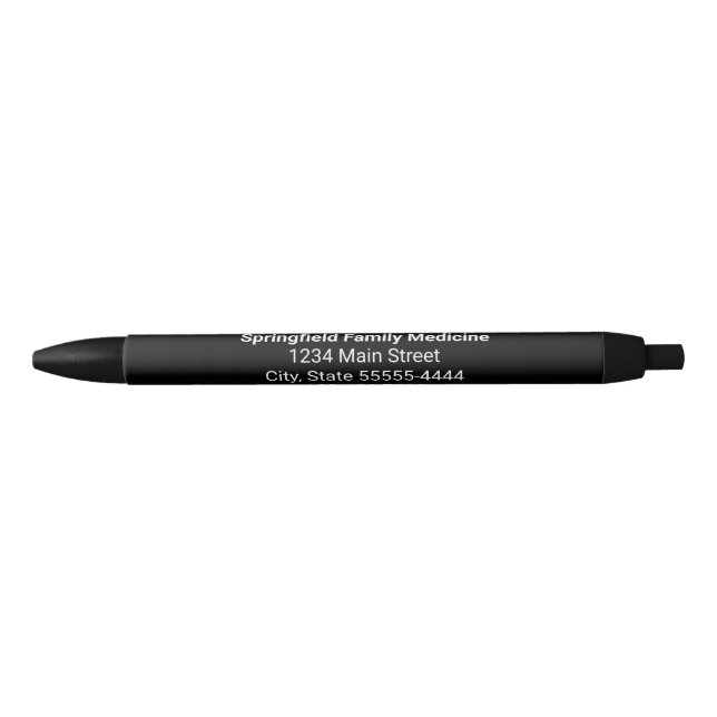 Doctor Medical Practice Name Address Phone Number Black Ink Pen (Front)