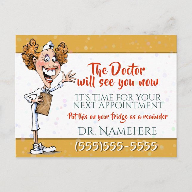 Doctor Medical Reminder Customisable Card gold (Front)