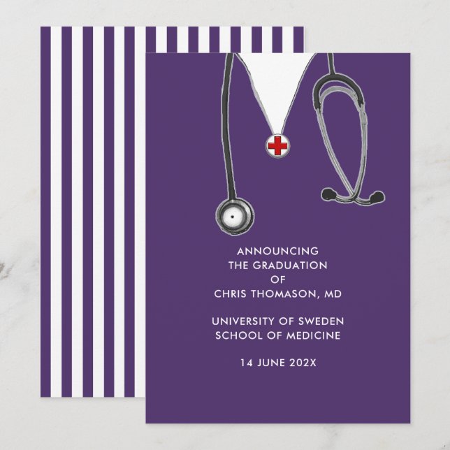 Doctor Medical School Graduation Announcement (Front/Back)