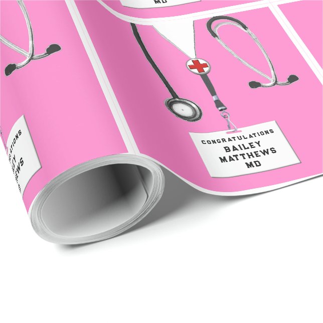 Doctor Medical School Graduation Gift Wrapping Paper (Roll Corner)