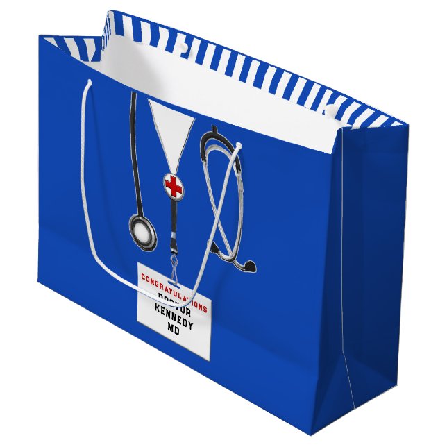 Doctor Medical School Graduation Large Gift Bag (Front Angled)