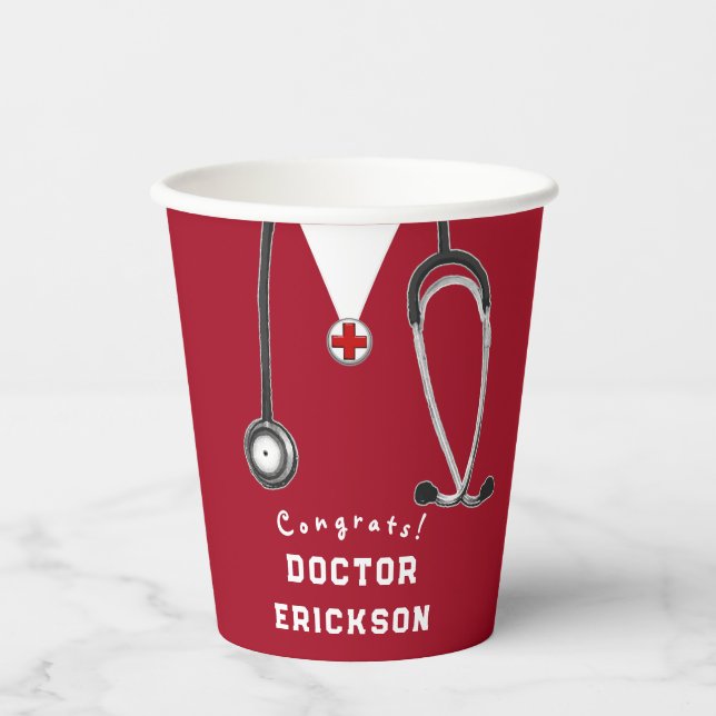 Doctor Medical School Graduation Paper Cups (Front)