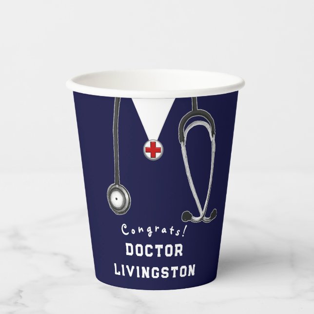 Doctor Medical School Graduation Paper Cups (Front)