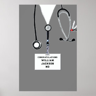 Doctor Medical School Graduation Party Poster