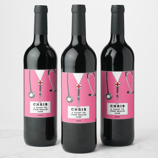 Doctor Medical School Graduation Party Wine Label (Bottles)