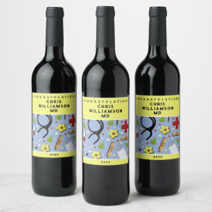 Doctor Medical School Graduation Wine Label