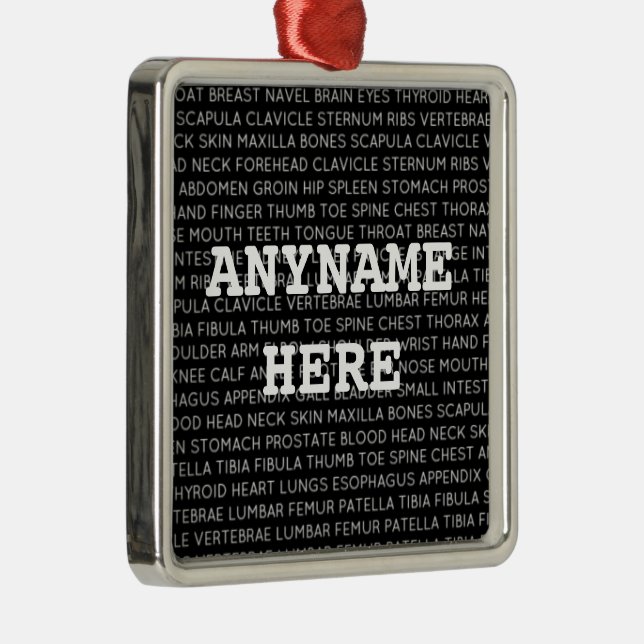 Doctor Medical Terminology Christmas Metal Tree Decoration (Right)