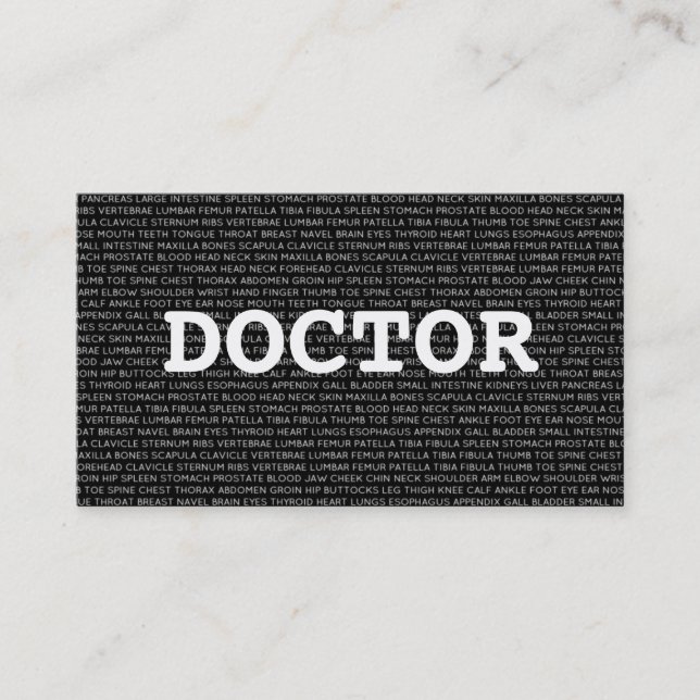 Doctor Medical Words Business Card (Front)