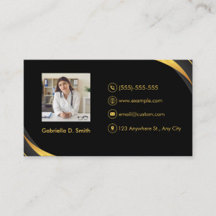 Doctor Modern Professional Black  Business Card