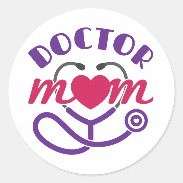 Doctor Mum Classic Round Sticker (Front)