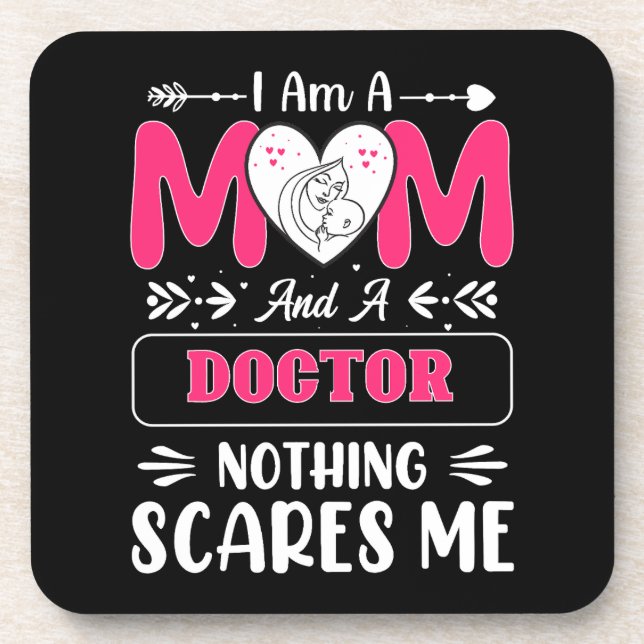 Doctor Mum, Funny Doctor Mum Coaster (Front)