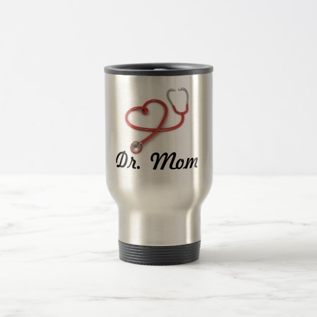 Doctor Mum - Heart Stethoscope Travel Mug (Center)