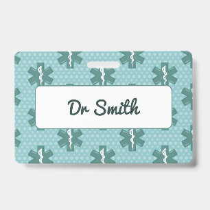 Doctor name custom physician symbol medical gift ID badge