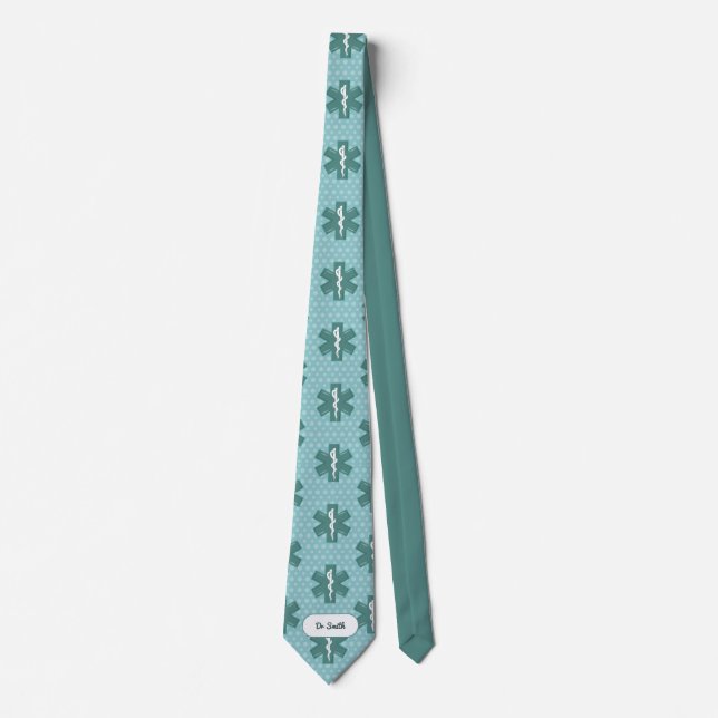 Doctor name custom physician symbol medical gift tie (Front)