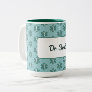 Doctor name custom physician symbol medical gift Two-Tone coffee mug