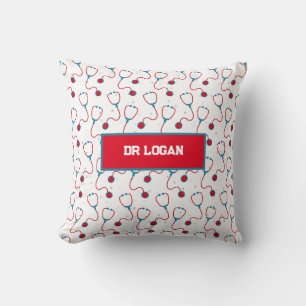 Doctor name custom stethoscope medical gift cushion