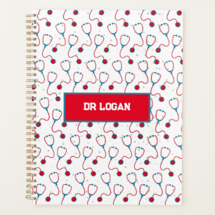 Doctor name custom stethoscope medical gift planner