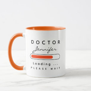 DOCTOR [Name] Loading Orange & White Mug