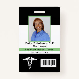 Doctor Name Photo Badge Scanner Code ID Badge