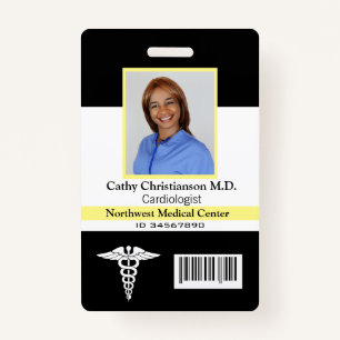 Doctor Name Photo Badge Scanner Code ID Badge