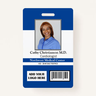 Doctor Name Photo Logo Badge Scanner Code ID Badge